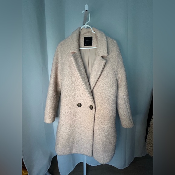 Zara Jackets & Blazers - Zara Light Pink Teddy Jacket